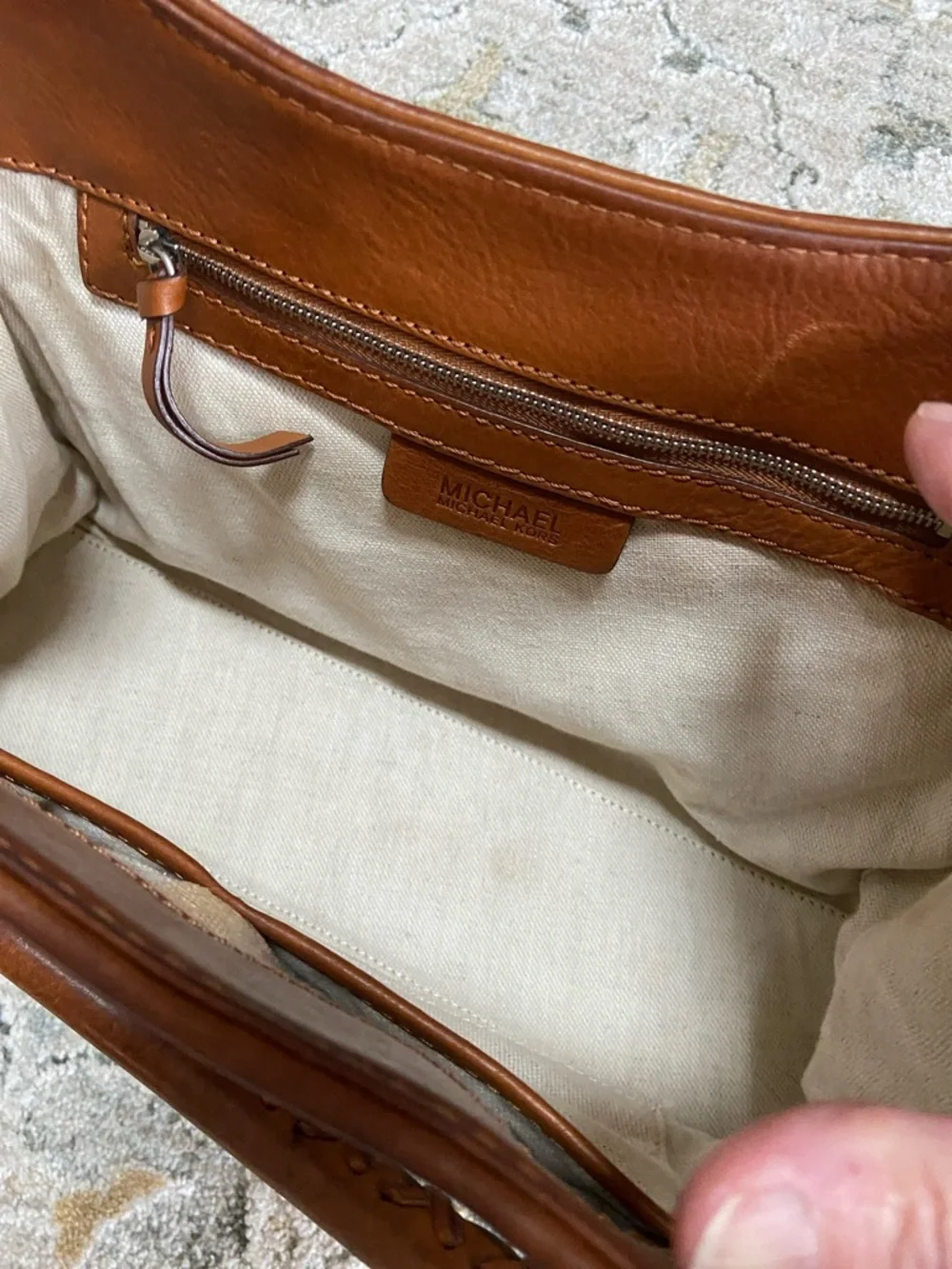 Michael Kors Vintage Lattington Hobo with Monogrammed Jacquard and Leather Trim - Picture 10 of 14